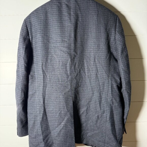 Chaps 100% Wool Blazer Sport Coat Check Gray, Brown, Black Size 44L - Picture 6 of 9